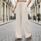 Tavira Striped Wide Leg Pants in Apricot