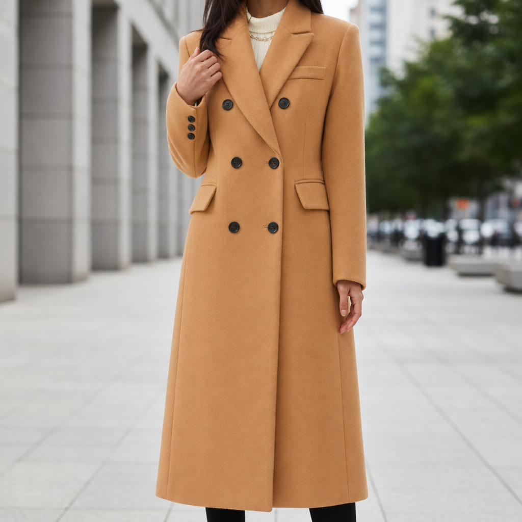 Como Double Breasted Overcoat in Brown
