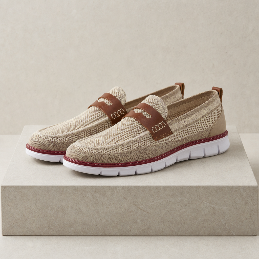 Camogli Mesh Slip-On Loafers in Khaki