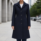Gozo Structured Wool Coat in Dark Blue