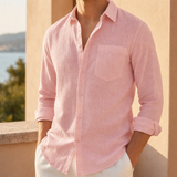 Spoleto Linen Blend Shirt in Pink
