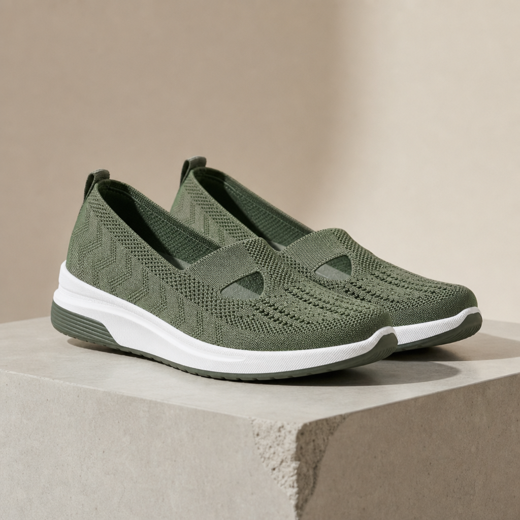 Spetses Orthopedic Knit Slip-Ons in Green