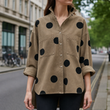 Ios Polka Dot Denim Shirt in Khaki