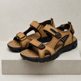 Bolzano Velcro Strap Trekking Sandals in Light Brown