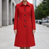 Gozo Structured Wool Coat in Red