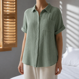 Omodos Gauze Button-Down Shirt in Green