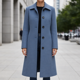 Gozo Structured Wool Coat in Dusty Blue