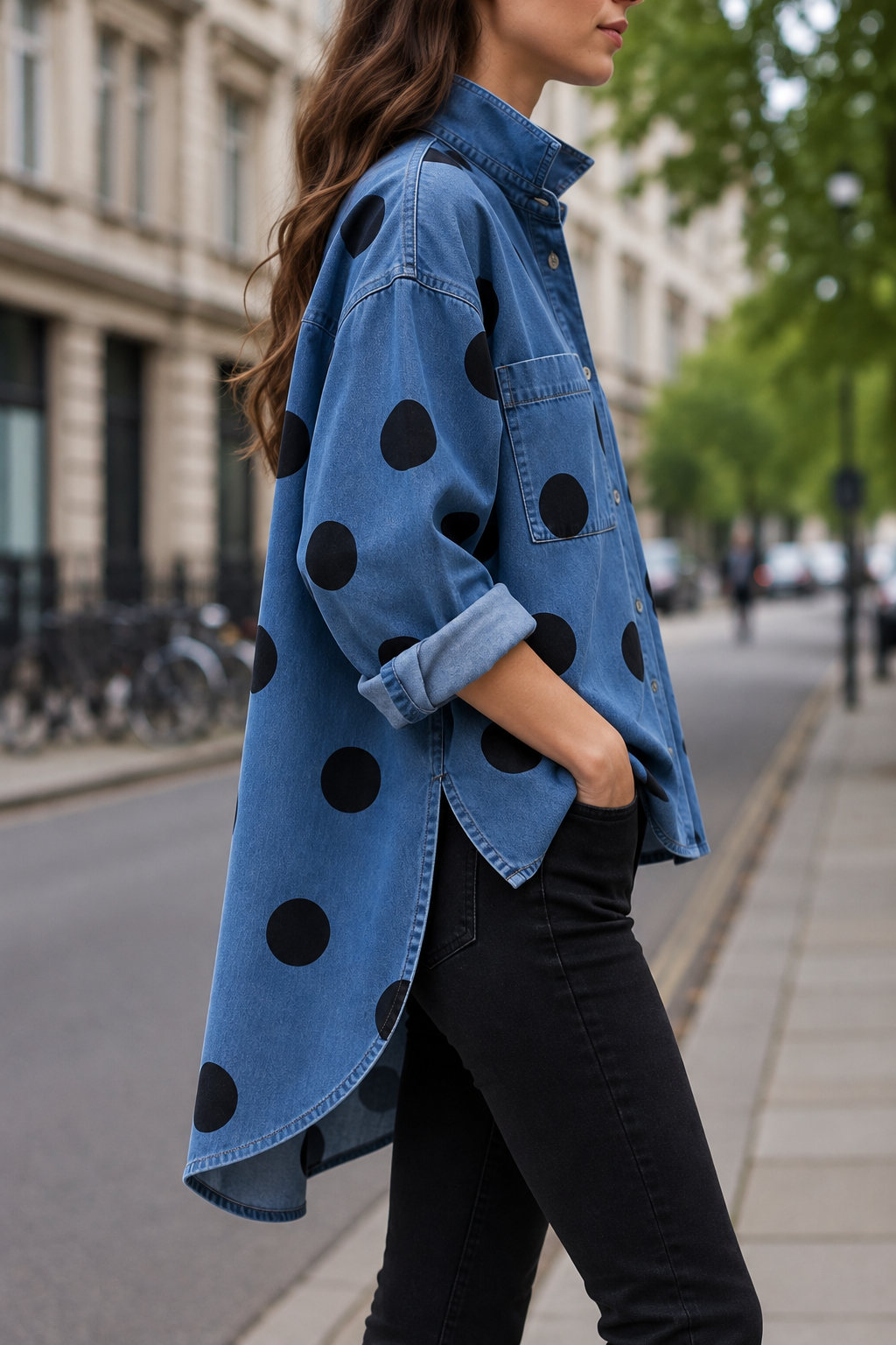 Ios Polka Dot Denim Shirt