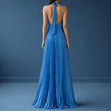 Cartagena Pleated Halter Maxi Dress