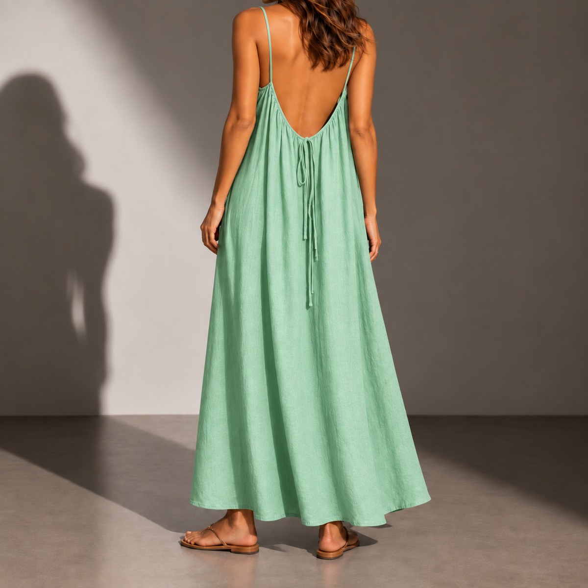 Rab Backless Linen Maxi Dress