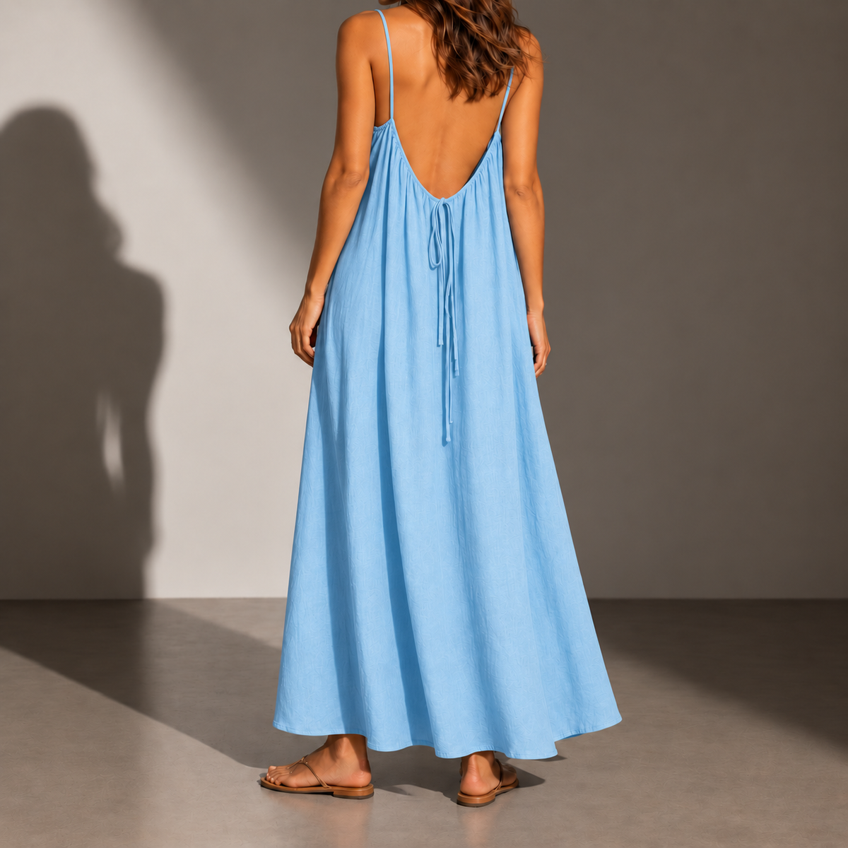 Rab Backless Linen Maxi Dress