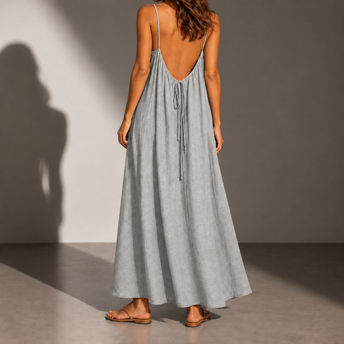 Rab Backless Linen Maxi Dress