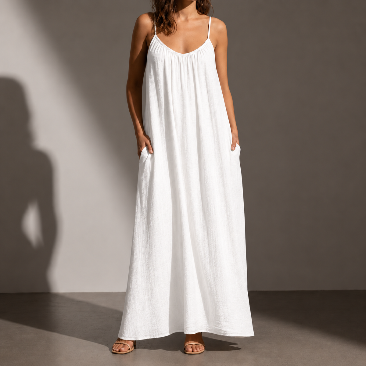 Rab Backless Linen Maxi Dress