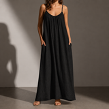 Rab Backless Linen Maxi Dress