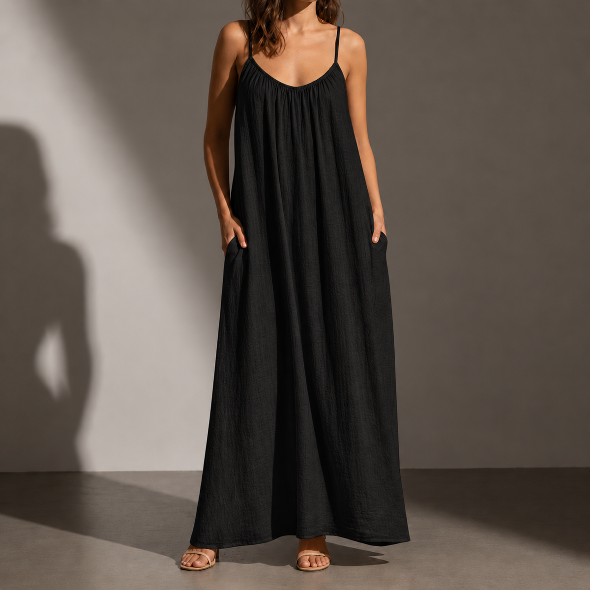 Rab Backless Linen Maxi Dress