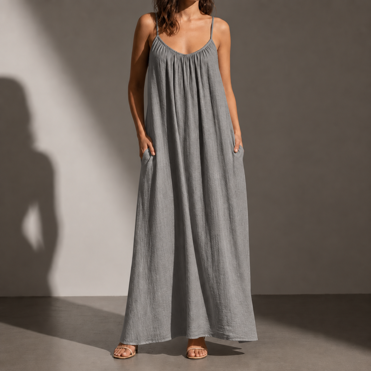 Rab Backless Linen Maxi Dress