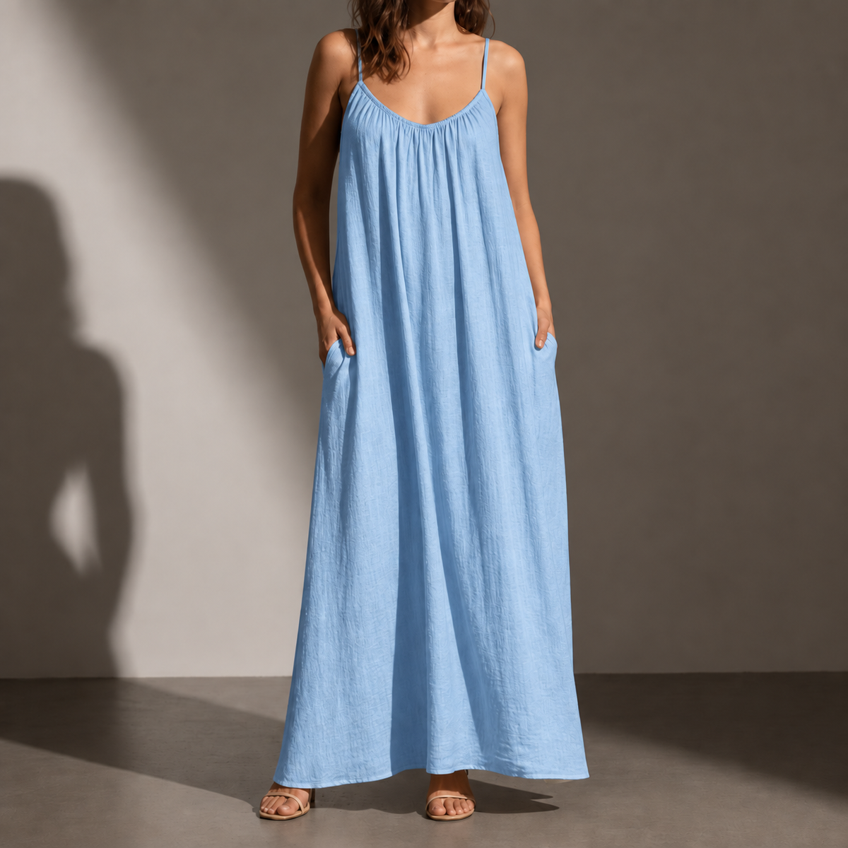 Rab Backless Linen Maxi Dress