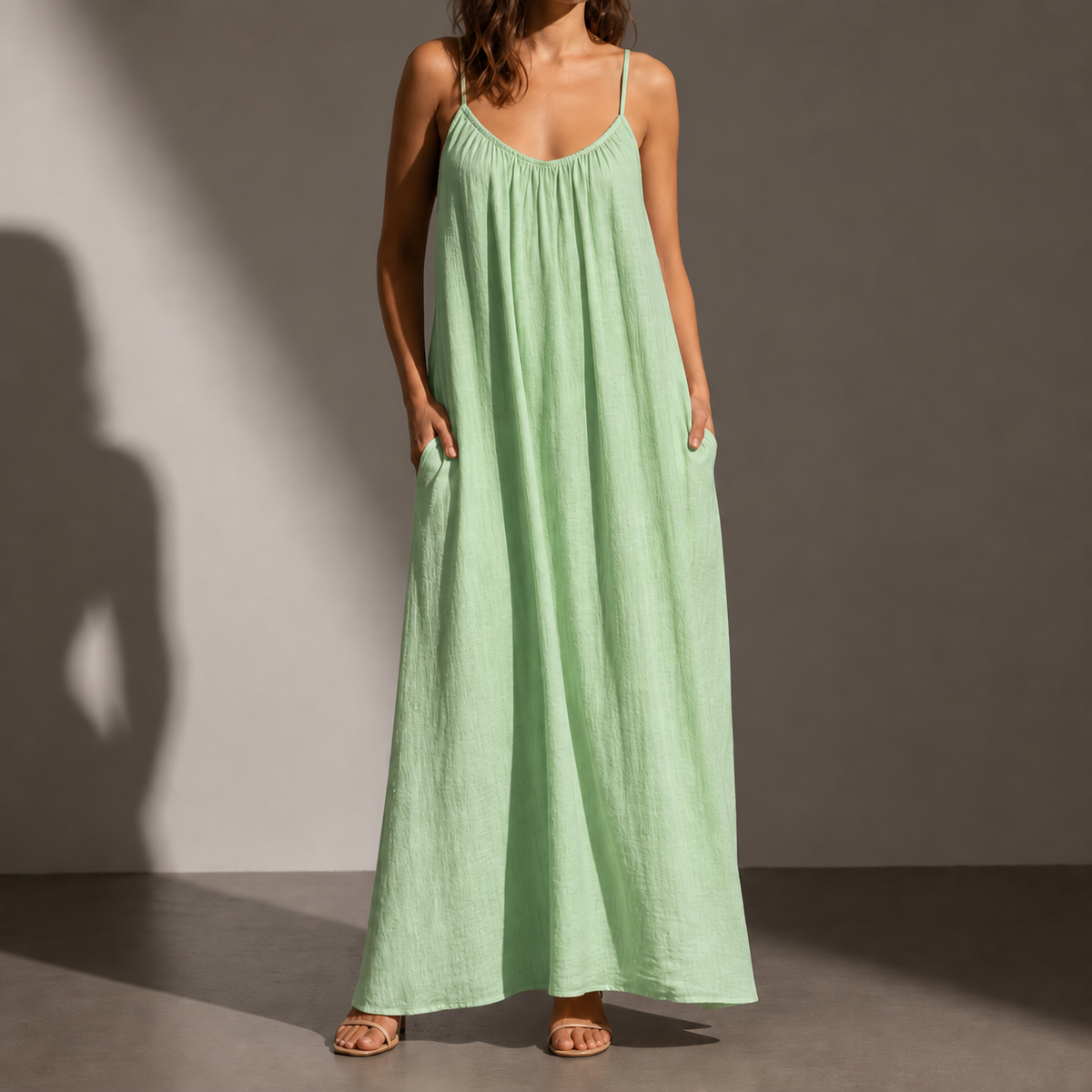Rab Backless Linen Maxi Dress