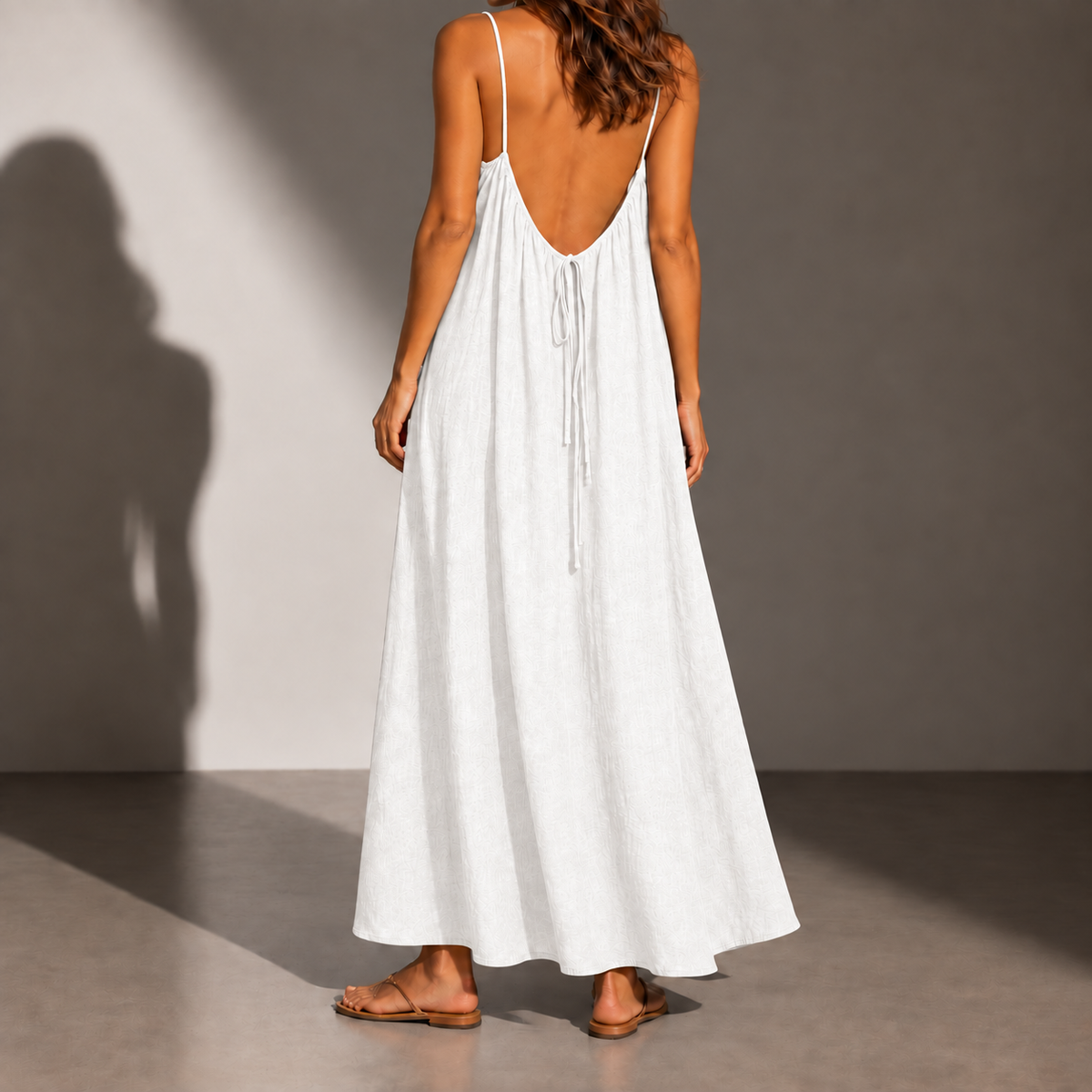 Rab Backless Linen Maxi Dress