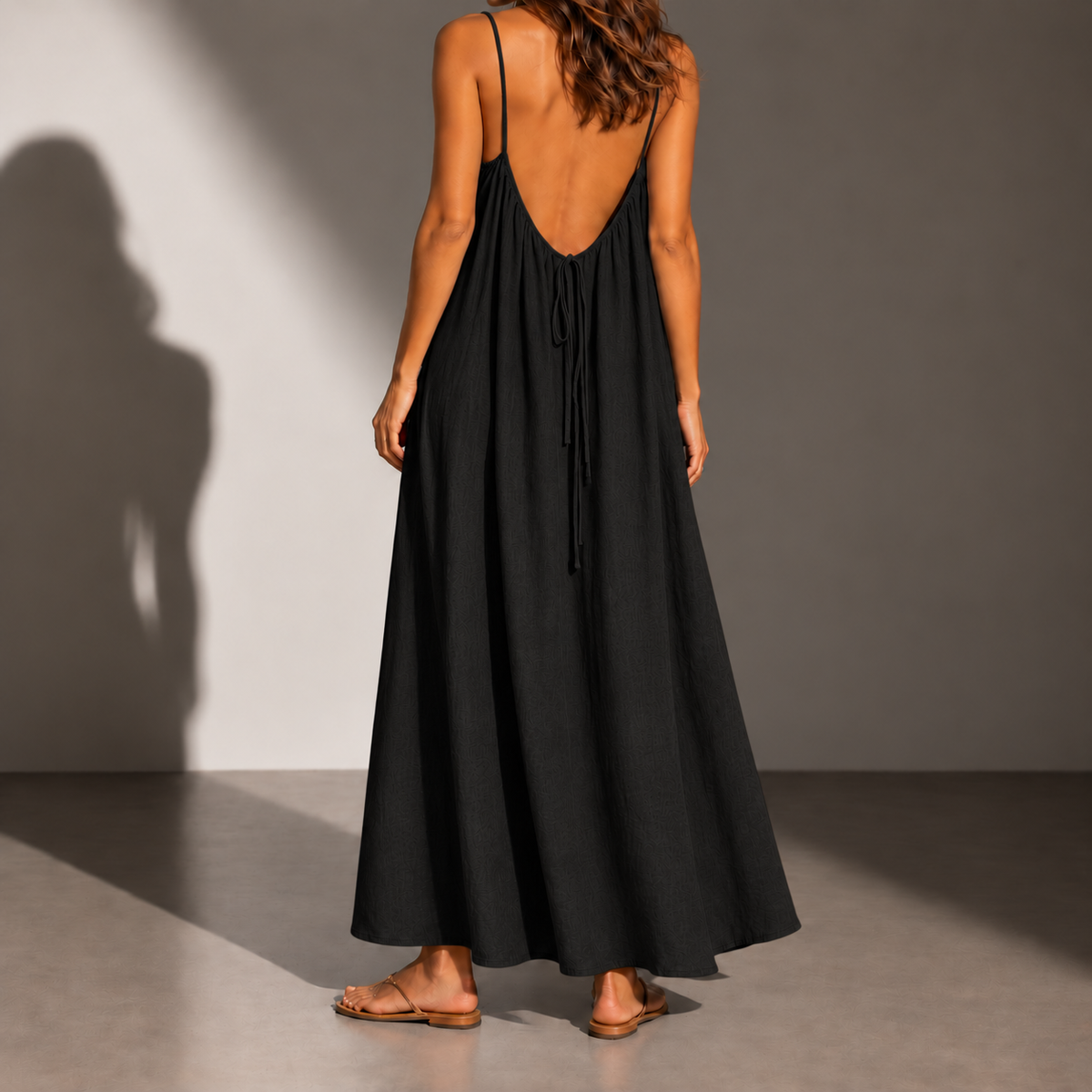 Rab Backless Linen Maxi Dress