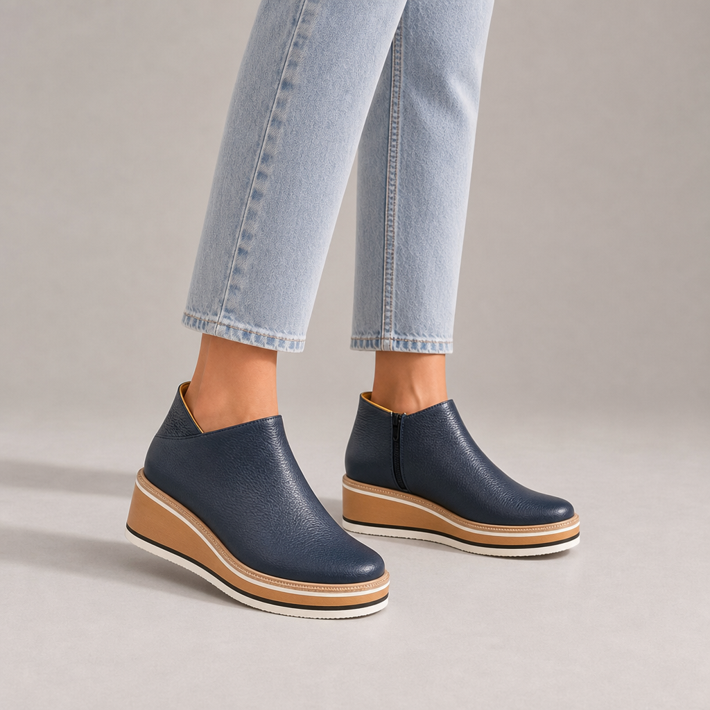 Alberobello Orthopedic Wedge Boots in Blue