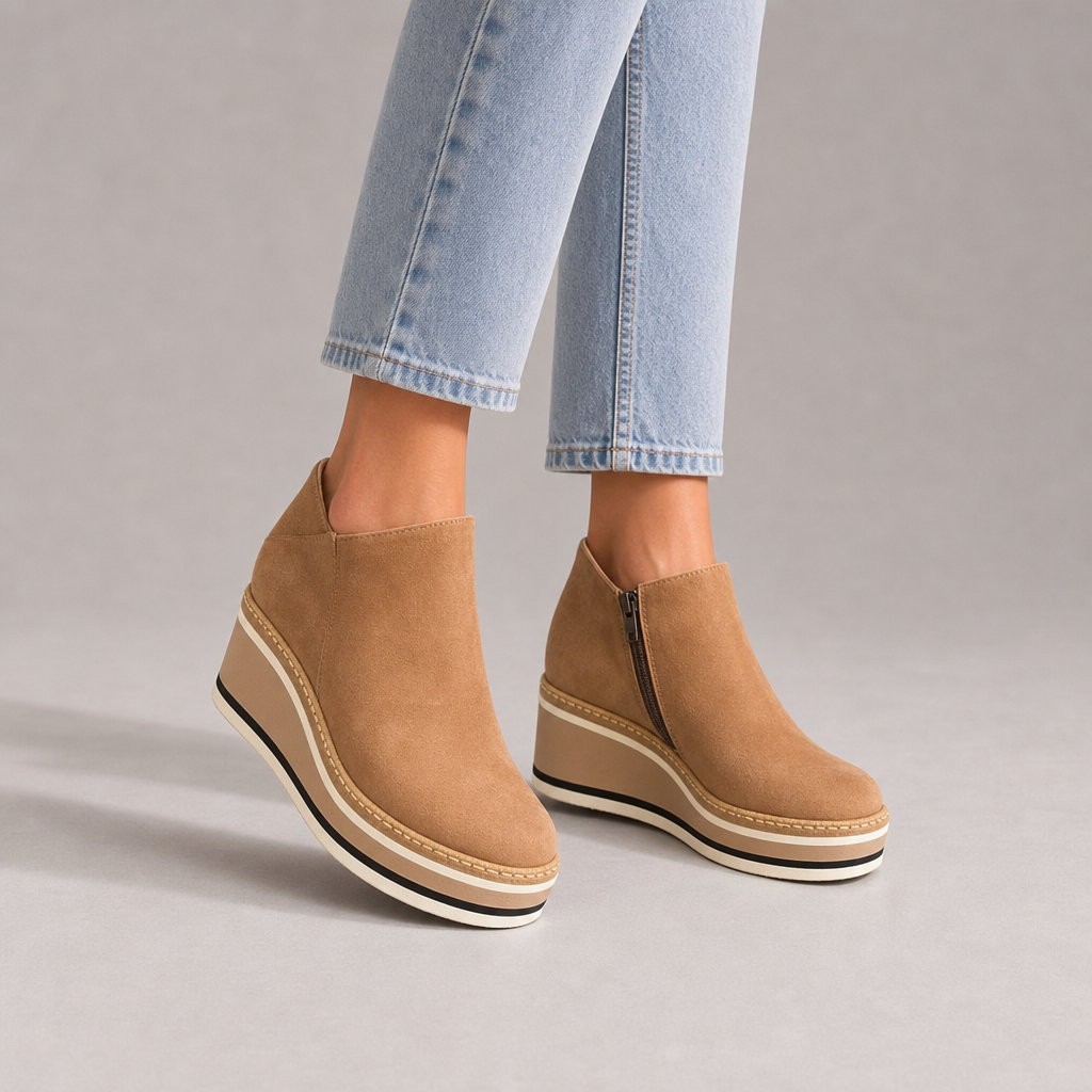 Alberobello Orthopedic Wedge Boots in Khaki