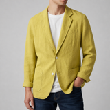 Alicante Linen Casual Blazer in Yellow
