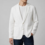 Alicante Linen Casual Blazer in White