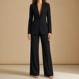 Aveiro Tailored Two-Piece Suit Set in Black