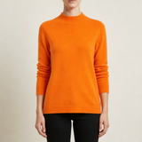 Avila Cashmere Crew Neck Sweater in Orange