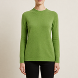Avila Cashmere Crew Neck Sweater in Green