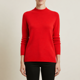 Avila Cashmere Crew Neck Sweater in Red