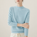 Avila Cashmere Crew Neck Sweater in Light Blue