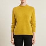 Avila Cashmere Crew Neck Sweater in Yellow