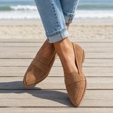 Beziers Orthopedic Soft Suede Loafers in Khaki