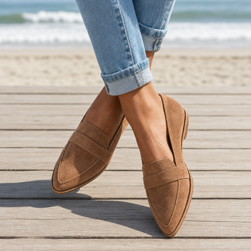 Beziers Orthopedic Soft Suede Loafers in Khaki
