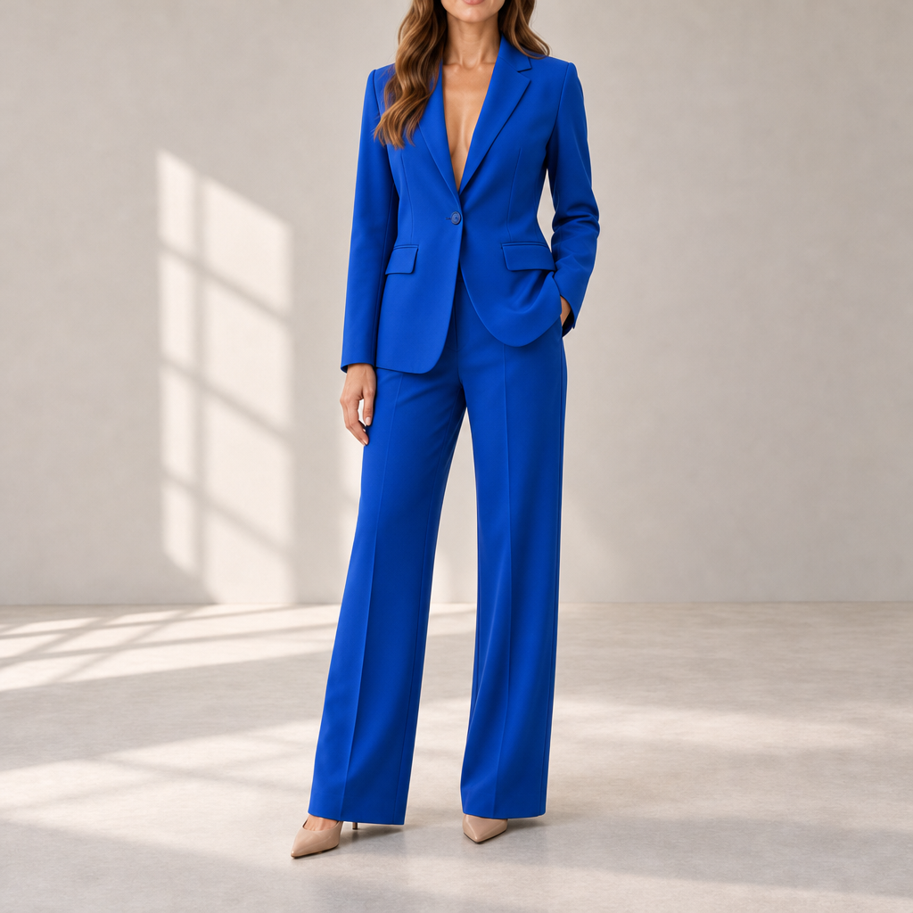 Bonifacio Tailored Blazer Trouser Set in Blue