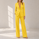 Bonifacio Tailored Blazer Trouser Set in Yellow