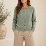 Carcassonne Merino Wool Cardigan in Green