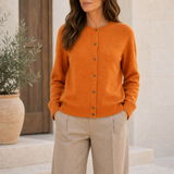 Carcassonne Merino Wool Cardigan in Orange