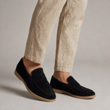 Cavtat Suede Penny Loafers in Black