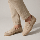 Cavtat Suede Penny Loafers in Cream