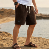 Ceret Waffle Knit Shorts in Dark Brown