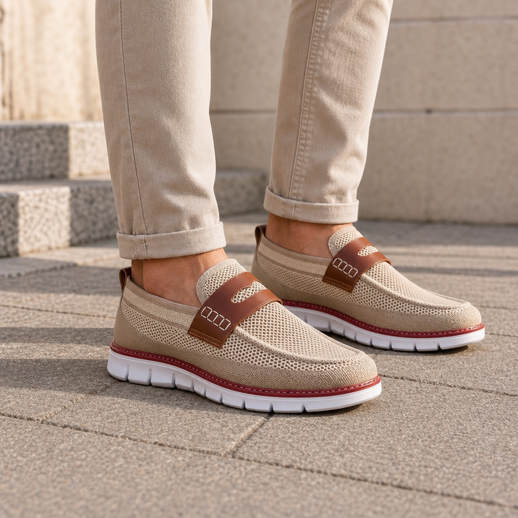 Chianti Orthopedic Mesh Loafers in Khaki