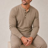 Chios Slim Fit Henley Shirt in Khaki