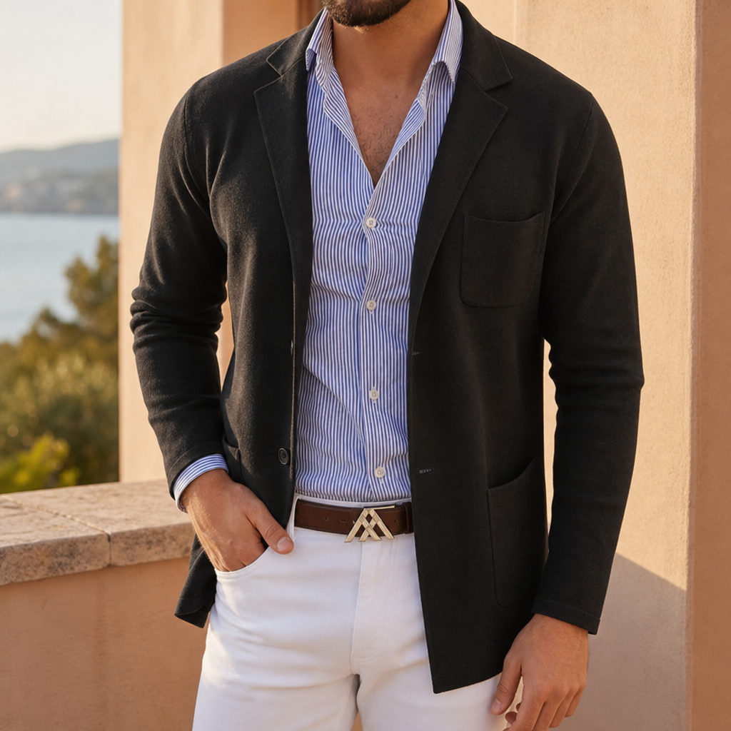 Coimbra Knit Blazer in Black