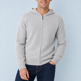 Como Zip Hoodie in Light Gray