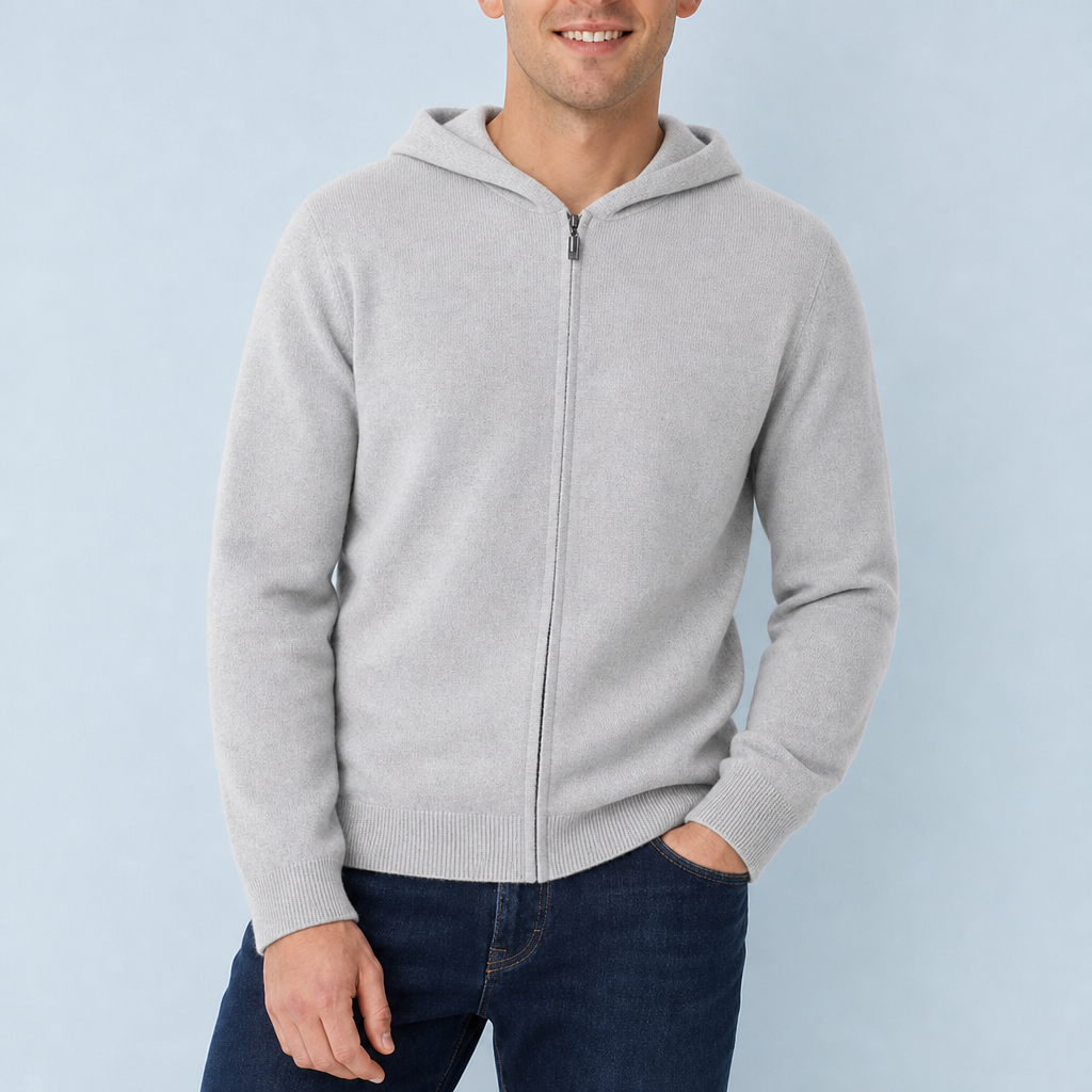 Como Zip Hoodie in Light Gray