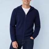 Como Zip Hoodie in Navy Blue
