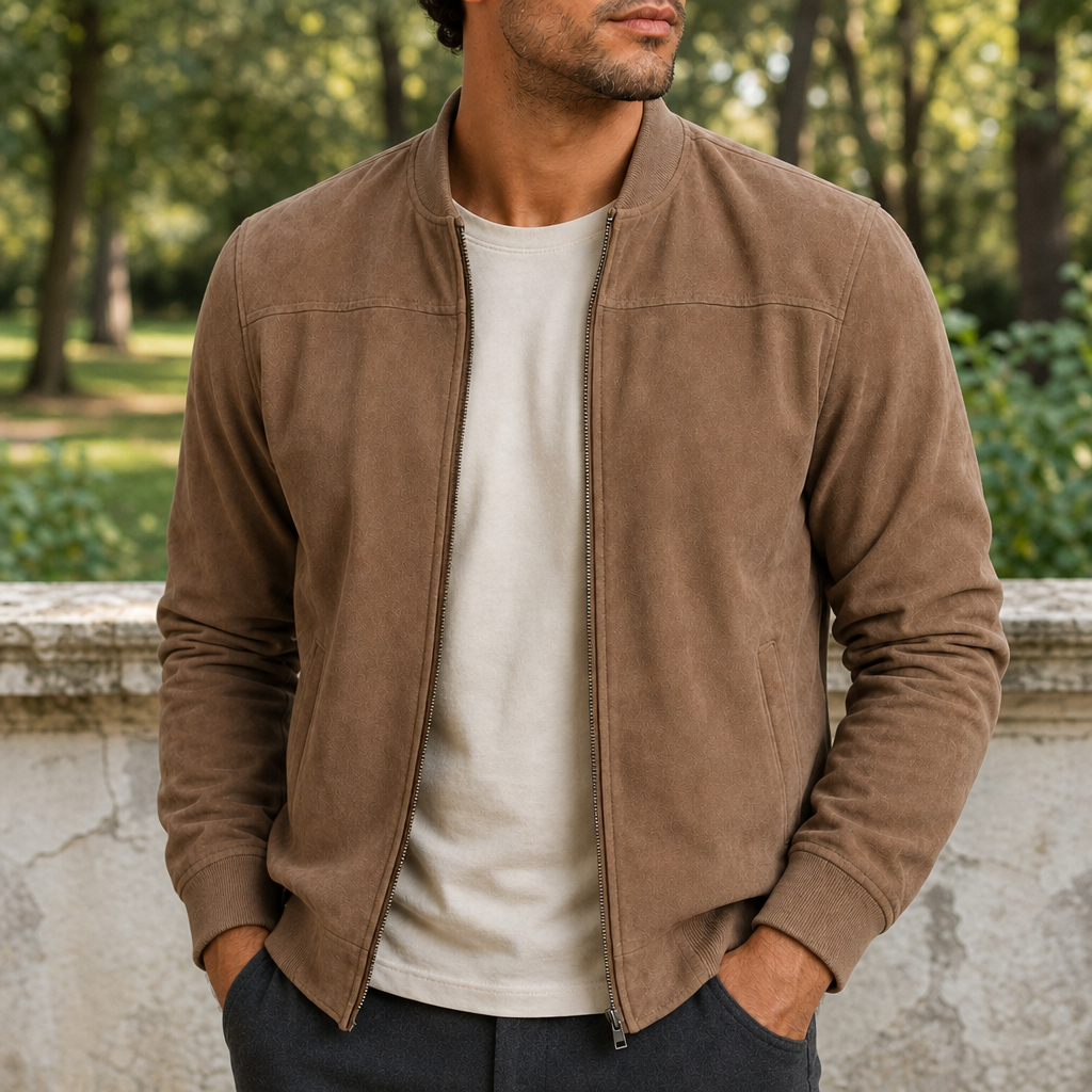Cordoba Suede Bomber Jacket in Brown